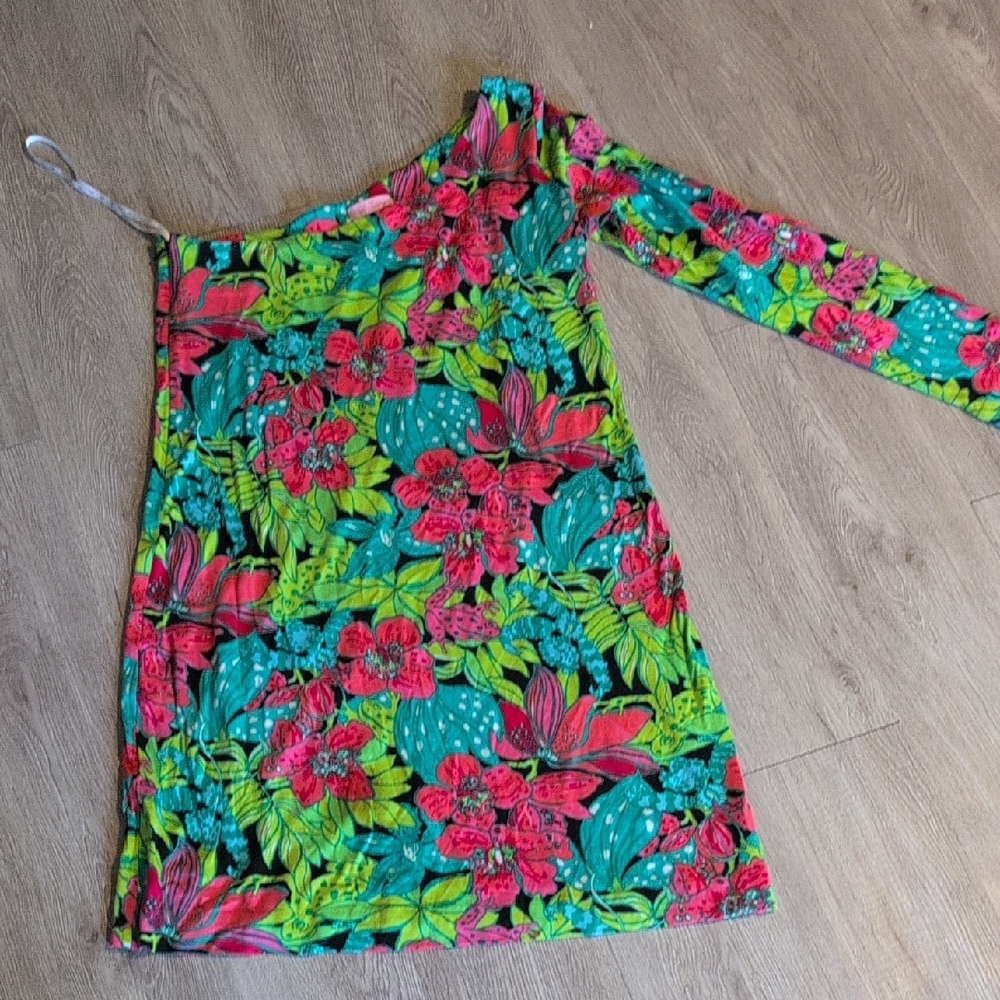 Vibrant Floral One-Shoulder Dress